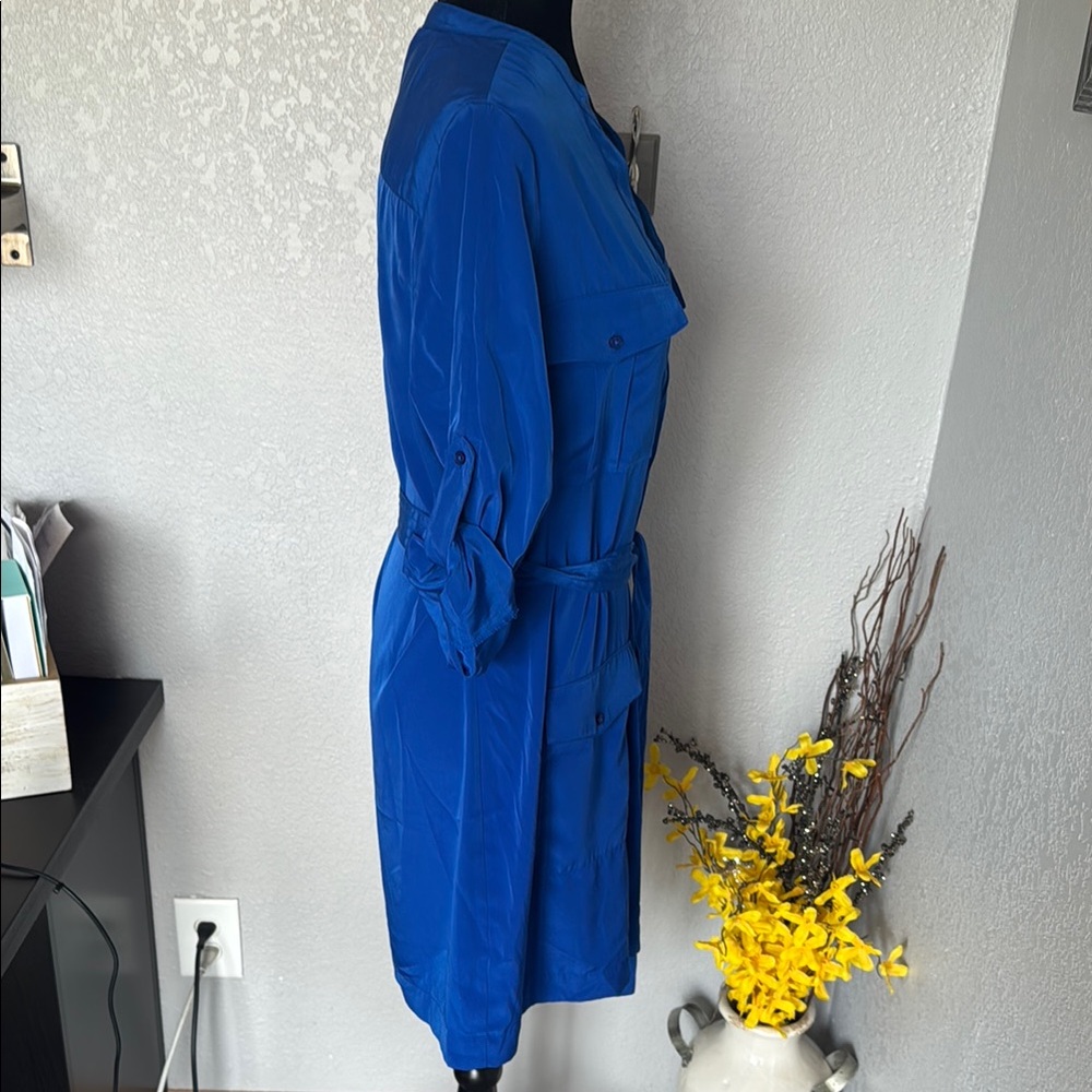 Express Vibrant Blue cuffed sleeve Dress - Picture 7 of 9